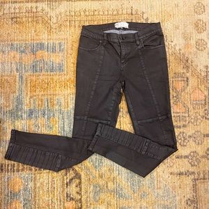 Free People 'Jillian' Coated Low Rise Moto Jeans size 27